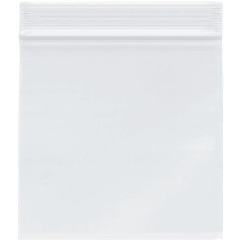 Plymor 5" x 5" Zipper Reclosable Plastic Bags - Pack of 100, 2 Mil