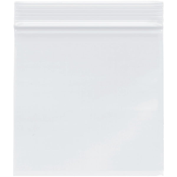 Plymor 5" x 5" Zipper Reclosable Plastic Bags - Pack of 100, 2 Mil