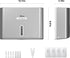 Commercial Paper Towel Dispenser Wall Mount, Adhesive No Drilling Multifold Trifold C Fold Hand Towel Dispenser,Silver