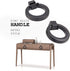 6Pcs Round Single Hole Cabinet Ring Pull Handles - Matte Black Knobs for Drawer, Dresser, Cupboard, Wardrobe