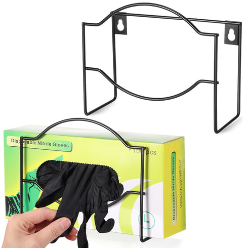 2 Pcs Glove Box Dispenser - Metal Wall Mount Holder for Disposable Glove Box, Rubber Gloves, Facial Tissue