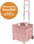 Inspired Living Medium Rolling Collapsible Storage Pack-N-Roll Utility Carts, Telescopic Handle, Raspberry Pink for