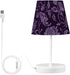 ALAZA Bedside Lamp Purple Flower Paisley Table Lamp for Bedroom Desk Lamp