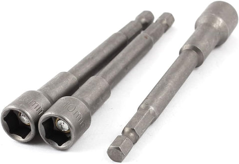uxcell Hardware 100mm Long Magnetic 10mm Hex Socket Nut Setters Driver, 3pcs