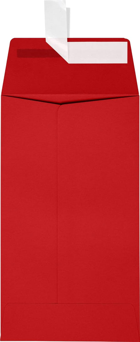 LUXPaper #5 1/2 Coin Envelopes in 80 lb. Ruby Red for Coin Collections, Small Inventory Items, and Stamps, 50 Pack, Envelope Size 3 1/8 x 5 1/2 (Red) by LUXPaper