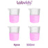 4pcs of Stackable Plastic Beakers, Vol.500ml, PP Material, with Molded Graduation, LVB004