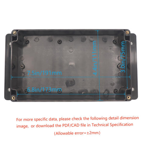 Zulkit Junction Box ABS Plastic Dustproof Waterproof IP65 Electrical Boxes Project Enclosure with Fixed Ear Black 7.87