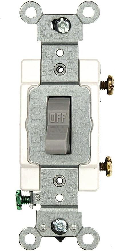 Leviton CS120-2GY 20-Amp Toggle Single-Pole AC Quiet Switch, 120/277-Volt, Commercial Grade, Gray