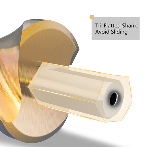 Titanium Step Drill Bit, Zhushan High Speed Steel Cone Bits, Double Cutting Blades for Sheet Metal