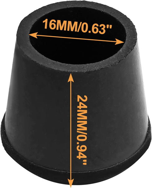 Piutouyar 16mm 5/8 Inches Black(20Pcs) Round PVC Rubber Furniture Covers, / Table Chair Leg Tip Protectors, Non-Slip
