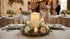 4x6 Inch 5-Hour Mikasa LED Wax Pillar Candle, White Wavy Flameless Candle with Dancing Flame Effect and Timer - Battery