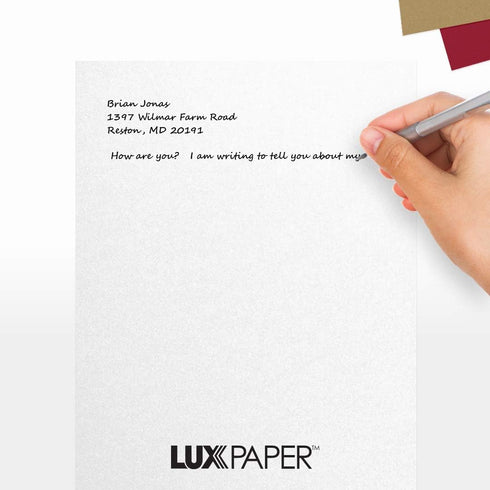 LUXPaper 8.5" x 11" Paper, Letter Size, Crystal Metallic, 80lb. Text, 50 Qty