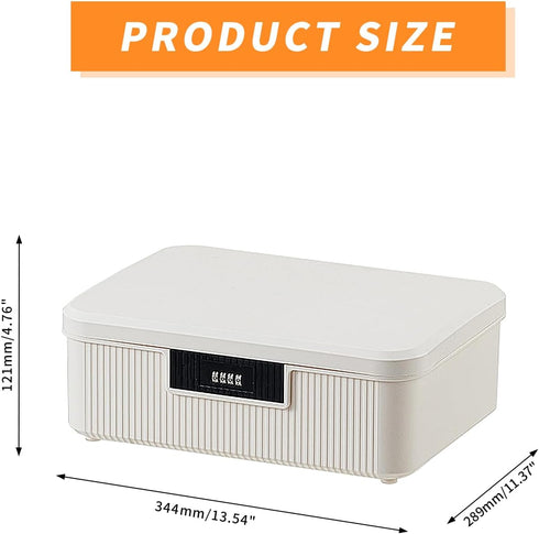 Lockable Storage Container Bin, 4.2 Gallon Capacity Organizer Box with Combination Lock, Heavy Duty Plastic Trunk