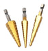 1/4" Hex Shank Titanium Coated HSS 4241 Uni Bit Multi-Size Step Drill Bit Set, 3 Pics for Quick Hole Drilling
