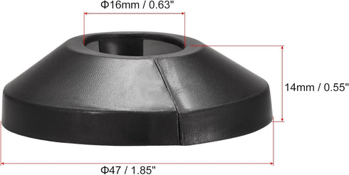 uxcell Pipe Cover Decoration, 16mm PP Plastic Escutcheon Water Pipe Drain Line Cover, Black (10pcs)