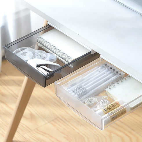 Davidsons Collection Under Desk Drawer, 2 Packs Hidden Organizer Slide Out Large Storage Pencil Tray for Office Home