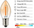 Tsunetani-C7 Edison LED Filament Mini Night Light Bulbs 0.5W Equivalent to 5 Watt Incandescent - E12 Candelabra Base 2200K Ultra Warm White for Home Decorate LED Village Bulb - 3Pack (Amber Glass) by Tsunetani