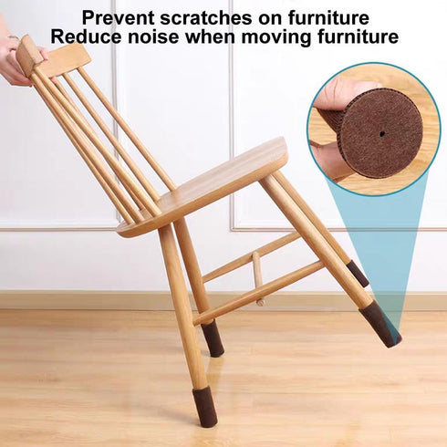 VORTINIOUS (Brown,8 Furniture Leg Socks,Chair Leg Floor Protectors for Hardwood Floors,Anti-Slip Chair Leg Covers,High