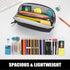 Sooez Wide-Opening Pencil Pen Case, Lightweight & Spacious Zipper Stationery Bag, Aesthetic Supply, Black