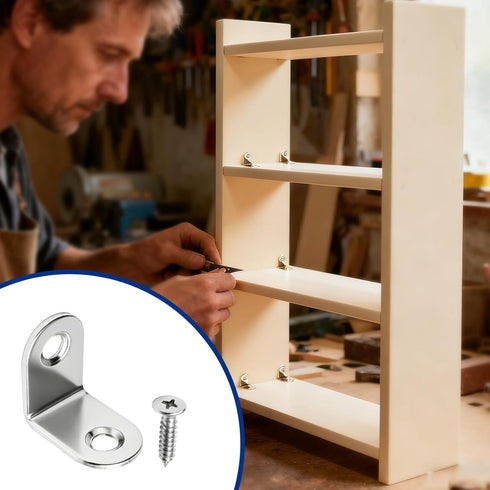24PCS 48PCS (0.79 0.79 inch) L Bracket Corner Brace, Stainless Steel L Brackets for Shelves, Metal Corner Bracket