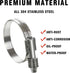 2 Pack Heavy Duty Worm Hose Clamp, Adjustable Range 3 1/2"-4 5/16" (90-110mm) for Water Pipe, Plumbing, Automotive