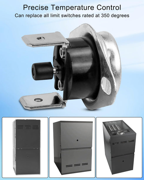 2 PCS Vaticas L350F Limit Switch Thermostat Fit for Amana Goodman Furnace Replace 47-22861-01 36TX16 611871 SLR350 L350F 10123532 Limit Switch Manual Reset 350 °F Cut Out Temperature 1/4" Terminal