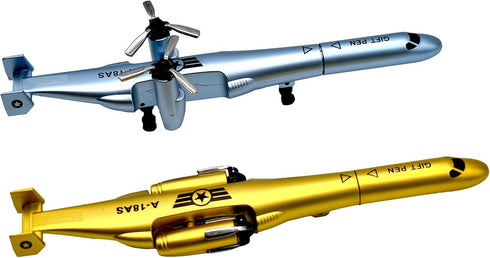 Lopenle 10PCS Novelty Helicopter Gel Pen, Cool Airplane Shape Pen with 24 Refills for School Office Party