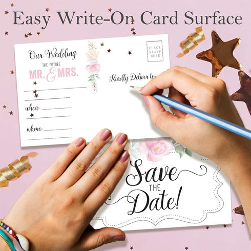 Set 50 Lone Star Art Wedding Save The Date Postcards - of - Blank Wedding Stationery - Beautiful and Minimalist