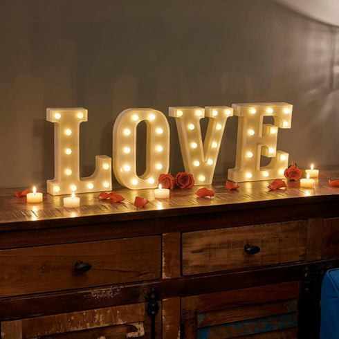 anso 22cm LED Alphabet Letter & Number Light Sign Decorations Lamp for Home Birthday Party Event Night Lights (I)