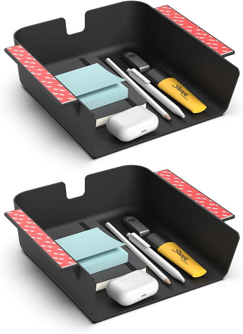 HumanCentric Under Desk Storage Shelf, Drawer Organizer for Office Tables, Mount Under Desk Shelf, 2-Pack