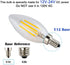 12V/24V DC LED Candle Bulb, Dimmable with 12V DC Dimmer, 4W 400Lm, 2700K Warm White Light, E12 Small Base, Clear Glass Torpedo Tip, 40W Incandescent Replacement, 12V Power Operated, 5 Pack by OPALRAY
