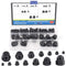 Glarks 100pcs Black Nylon Acorn Hex Nuts Set, M3 M4 M5 M6 M8 M10 M12 Decorative Hexagon Cap Nuts