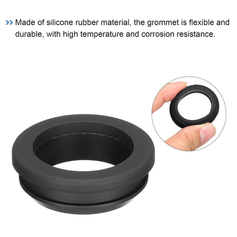 MECCANIXITY 2Pcs Snap Rubber Grommet Plug Mount, Dia 34.6mm ID 28.5mm Seal for Electrical Box Cable Pipe