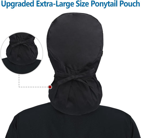 IRIS CRAFT Satin-Lined Scrub Cap with with Ponytail Pocket, Cotton Scrub Medical Nurse Hat with Sweatband Elastic Tie