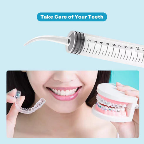 5PCS 12ml/cc Dental Irrigation Syringe, Curved Tip for Wisdom Teeth Cleaning and Small Pet Feeding