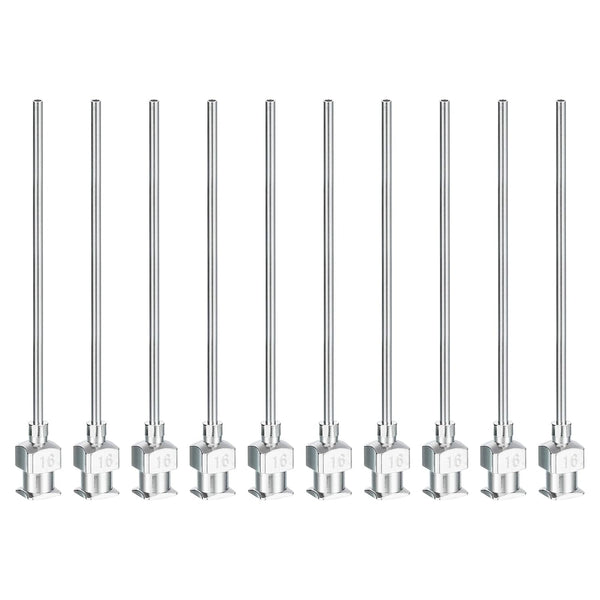 PATIKIL 10 Pcs 16G Blunt Tip Dispensing Needles, 2 Inch Stainless Steel for Liquid Inks and Adhesives