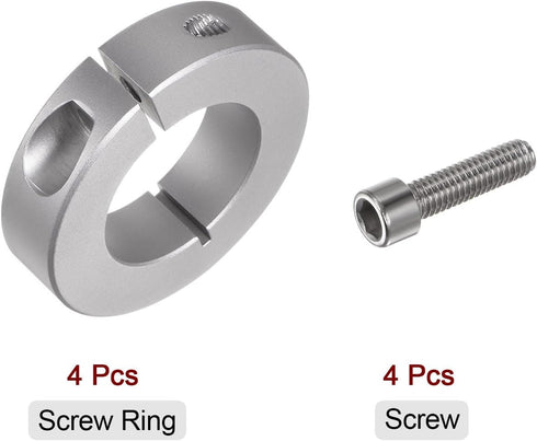 4pcs Shaft Collar 35mm Bore Aluminum Alloy Set Screw Split Clamp-On Collars, 60mm OD, for Machine Tools