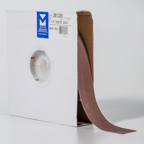 Mercer Industries 381320-1-1/2" x 50 yards Shop Roll, 320 Grit