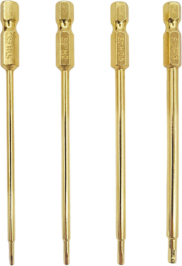 RC Hex Bit Set, 1.5 2.0 2.5 3.0mm Hex Head Allen Wrench Tool Kit for Electric Screwgun/Power Drill