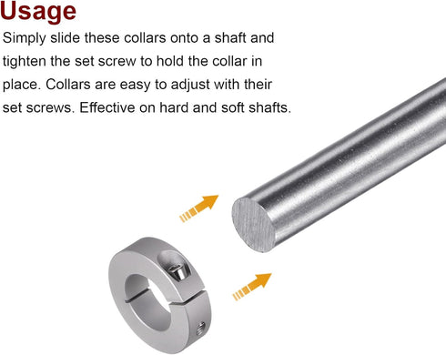 4pcs Shaft Collar Set | 30mm Bore Aluminum Alloy | 55mm OD | Split Clamp-On Collars for Industry