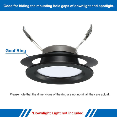 4" Inch 6 6.7-inch, 4.25-inch, PATIKIL Goof Rings for Recessed Can Lighting Down Light, Pcs Metal Goof Trim Rings