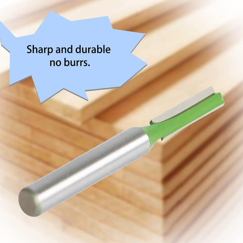 Aopin Router Bit, 1/4" Cutting Dia, 6mm Shank Dia, Double Flute Straight Bit for Woodworking, 4Pcs