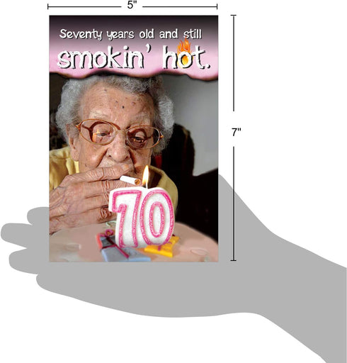 NobleWorks Humorous 70th Milestone Birthday Greeting Card, 5 x 7 Inch Envelope, Years Old and Hot Milestones
