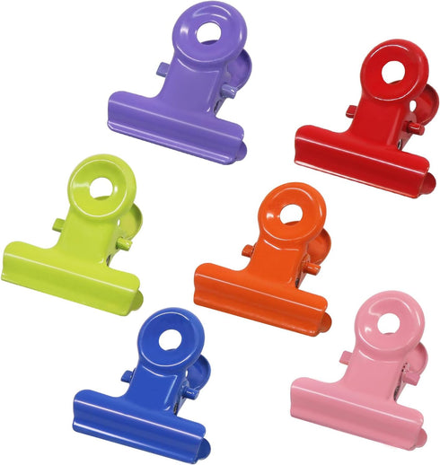 Coideal Colored Bulldog Paper Clips, 30 Pack, 0.87 Inch Small Metal Mini Binder Clips for Office, Home, Kitchen