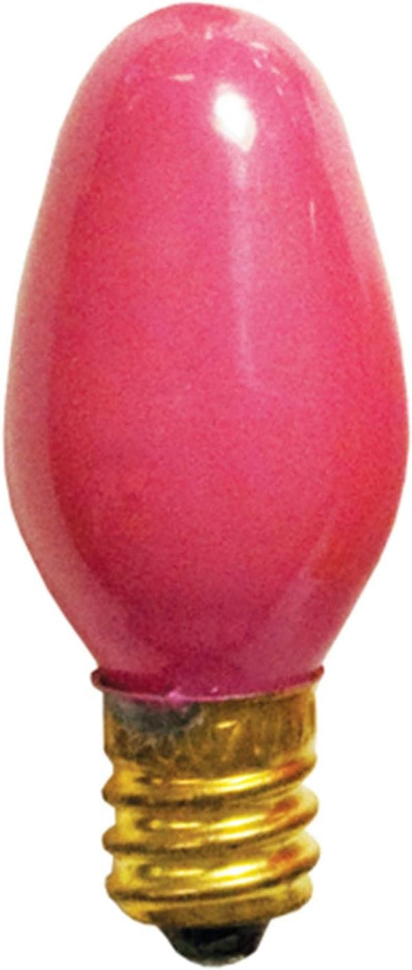 Bulbrite 7C7P 7W C7 Christmas Light, Ceramic Pink