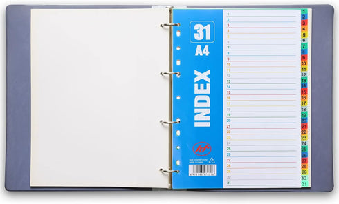 Extra Wide Index Dividers, 31 Pieces Assorted Color 6-Tab Extended Insert Indexes Binder Tab Insertable Dividers