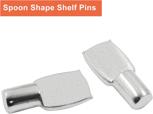 Piutouyar 7mm 30 Closet Shelf Pegs Pins, Pcs Spoon Shape Shelf Support Pins, Metal Cabinet Shelf Bracket Pegs Shelf