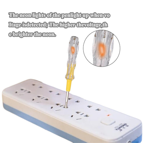 Fielect 2Pcs Voltage Tester Screwdriver, Contact Voltage Tester Pen for Circuit Detection 100-500V