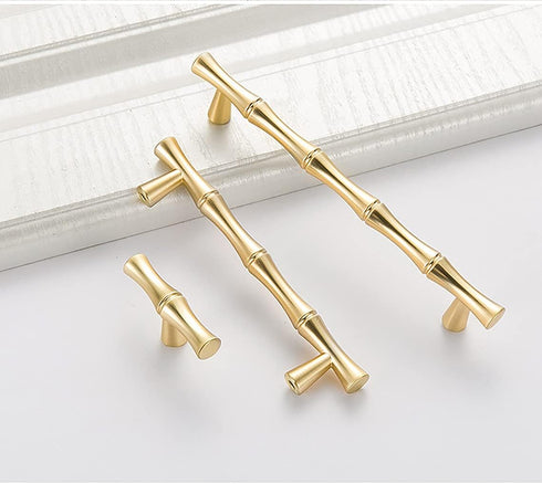 6Pcs Bamboo Shape Solid Zinc Alloy Cabinet Knobs, Decorative Furniture Accessories Knobs for Dresser Drawer Cabinet