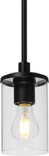 XiNBEi Lighting Mini Pendant Light, 1 Light Kitchen Pendant with Glass, Modern Black Adjustable Ceiling Lighting